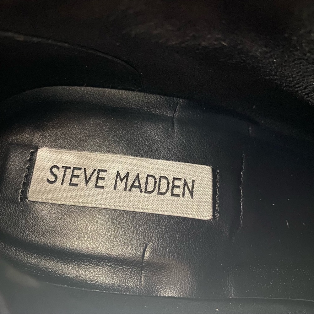 Steve Madden Ninny Black Nubuck Tall Heeled Boot 10M - Picture 11 of 13